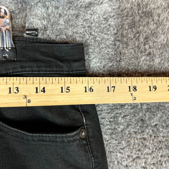 Free People Jeans Womens 29 Black Skinny Tapered Denim Comfort Stretch - Picture 3 of 8